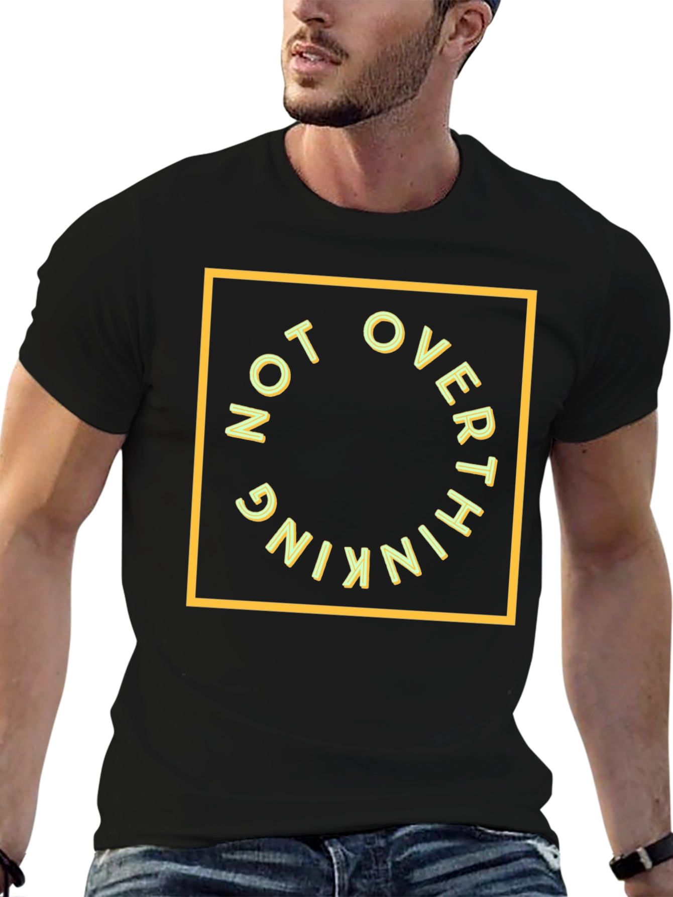 Not Overthinking Graphic Tee - Black