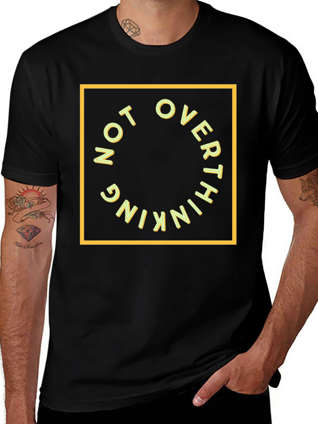 Not Overthinking Graphic Tee - Black
