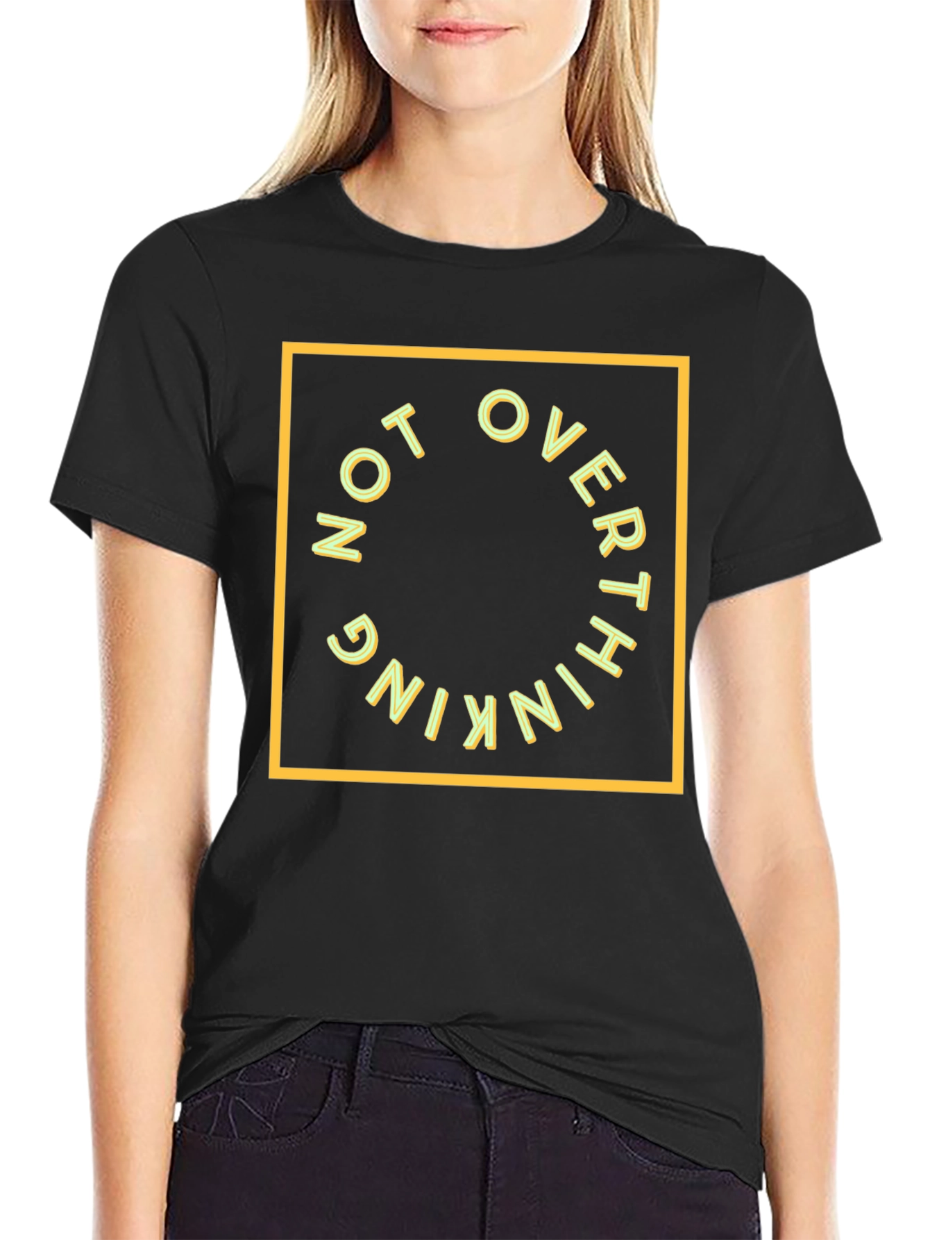 Not Overthinking Graphic Tee - Black