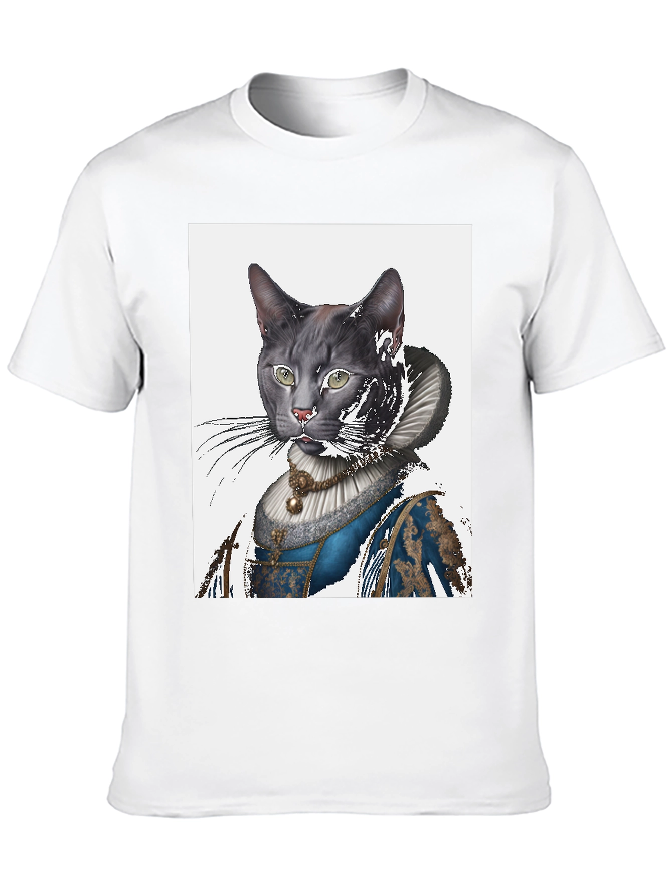 Cat Renaissance Portrait T-Shirt - Unique Graphic Tee