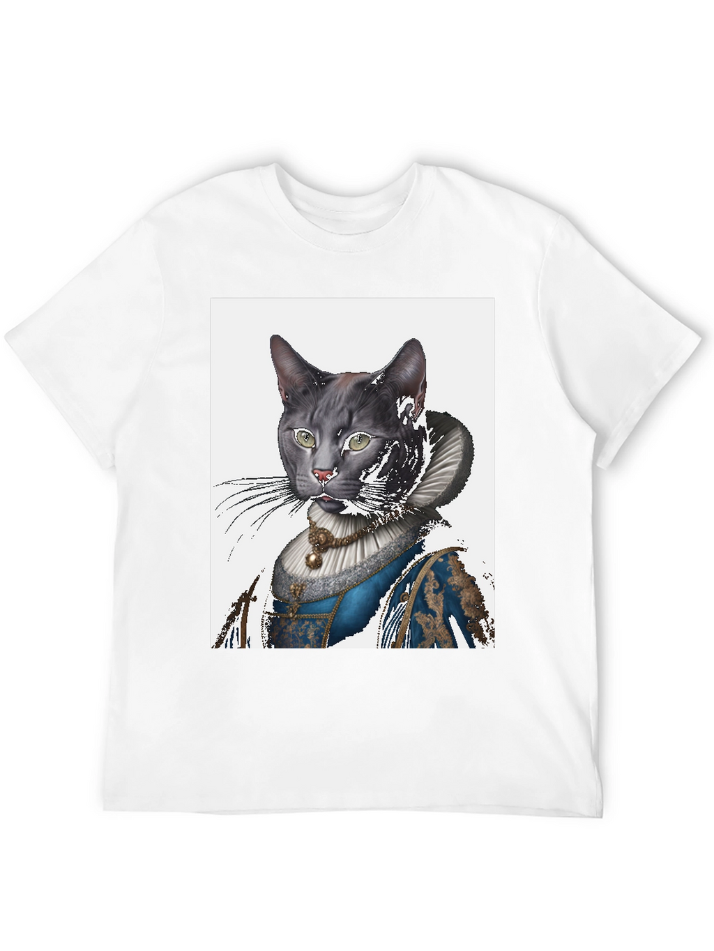 Cat Renaissance Portrait T-Shirt - Unique Graphic Tee