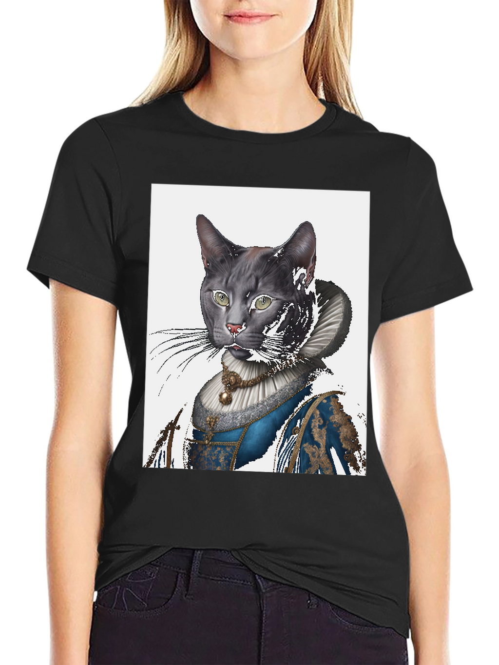 Cat Renaissance Portrait T-Shirt - Unique Graphic Tee