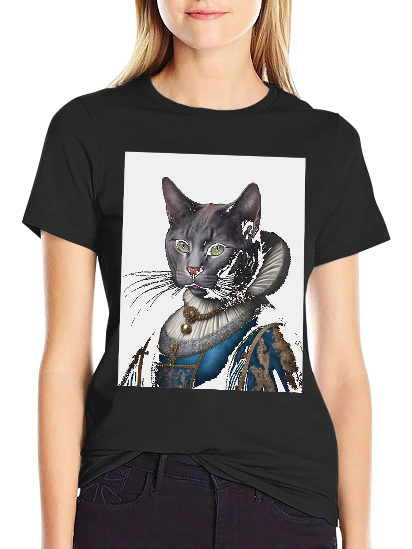 Cat Renaissance Portrait T-Shirt - Unique Graphic Tee