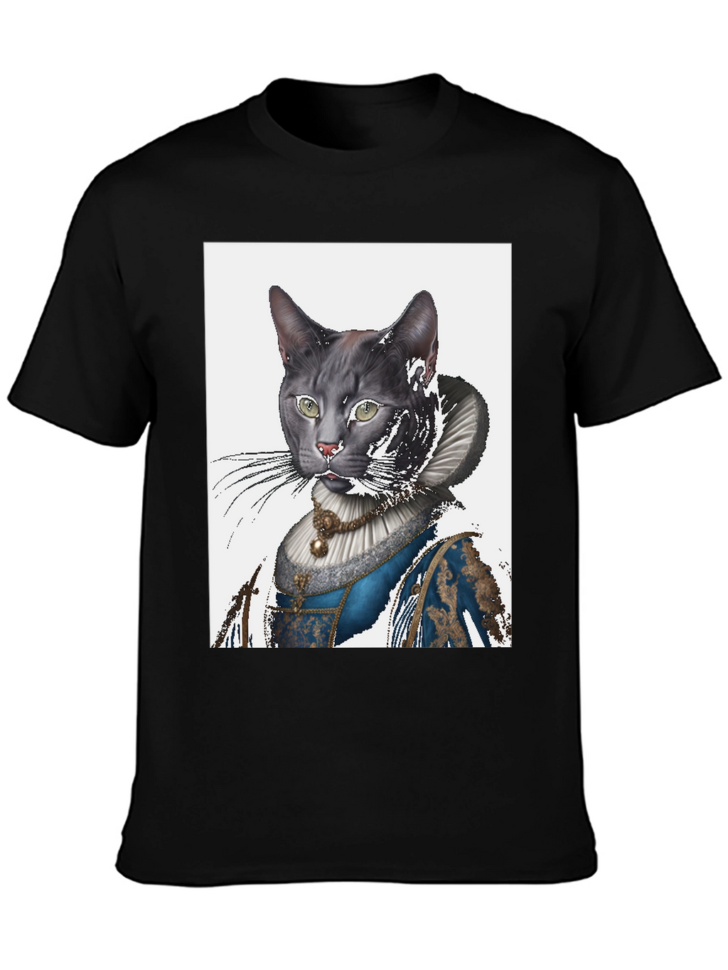 Cat Renaissance Portrait T-Shirt - Unique Graphic Tee