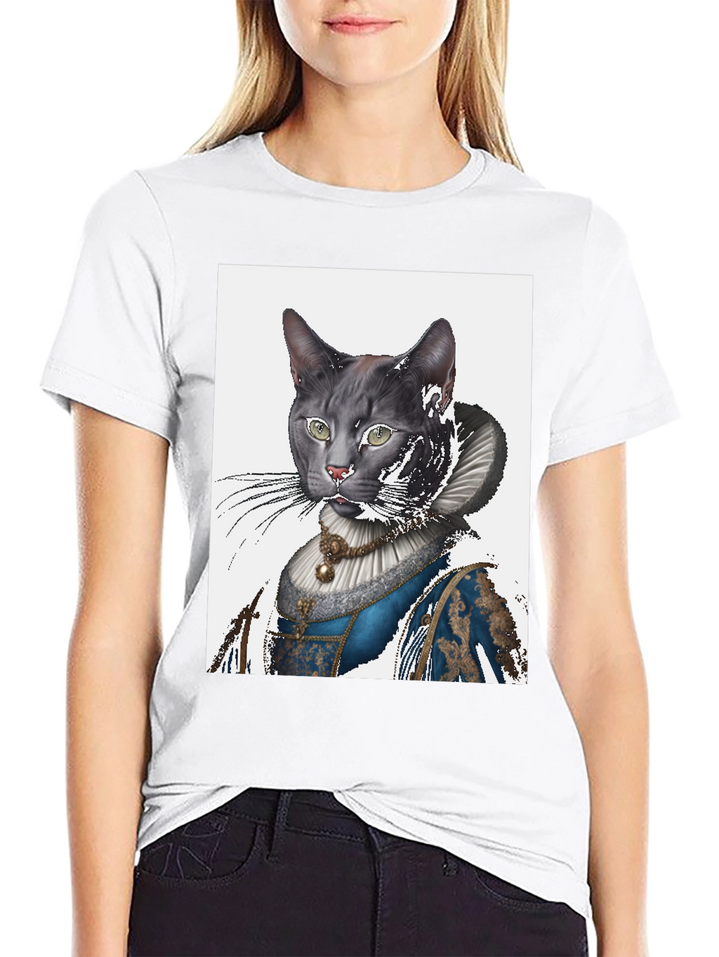 Cat Renaissance Portrait T-Shirt - Unique Graphic Tee