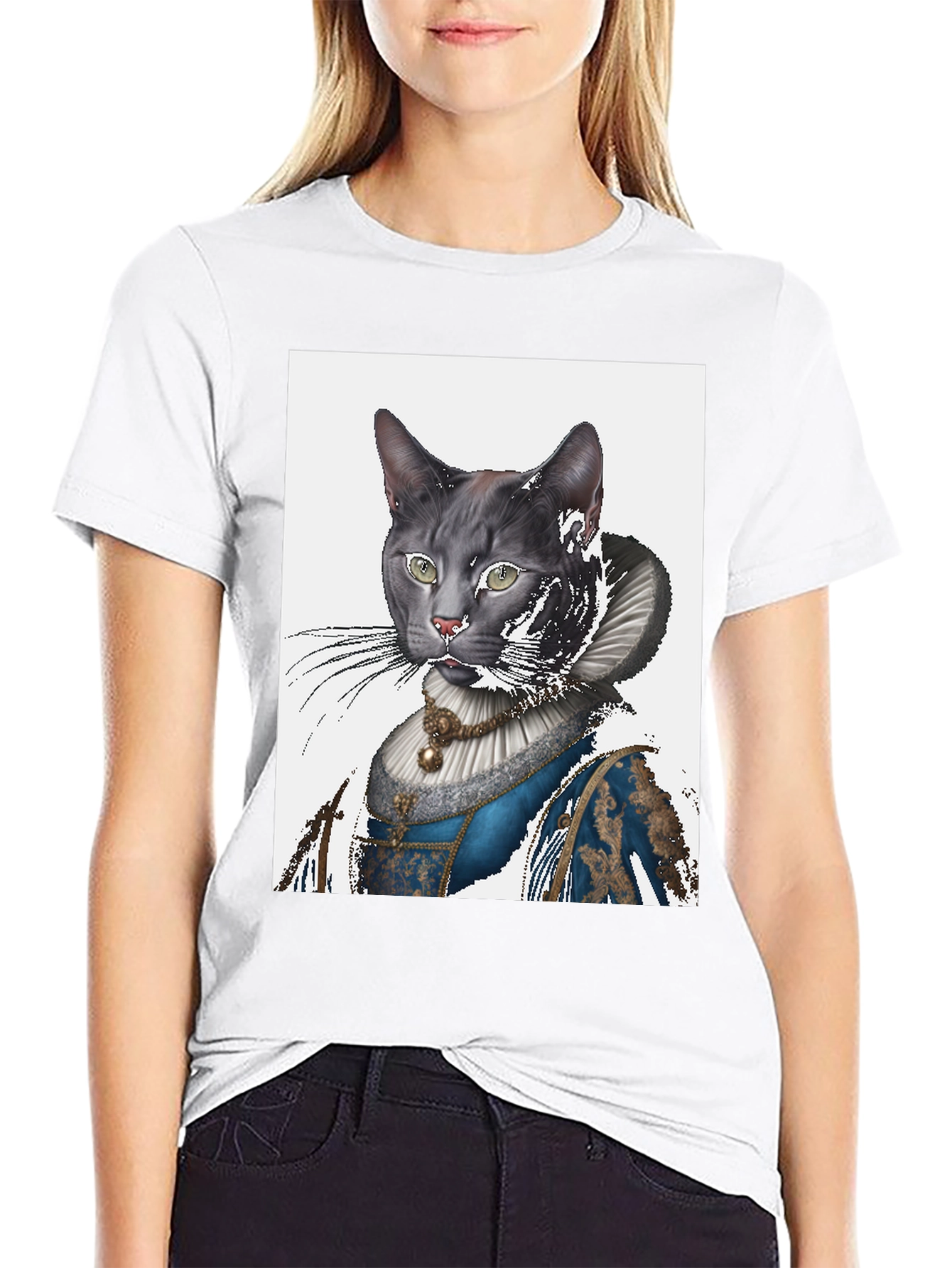 Cat Renaissance Portrait T-Shirt - Unique Graphic Tee