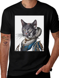 Cat Renaissance Portrait T-Shirt - Unique Graphic Tee