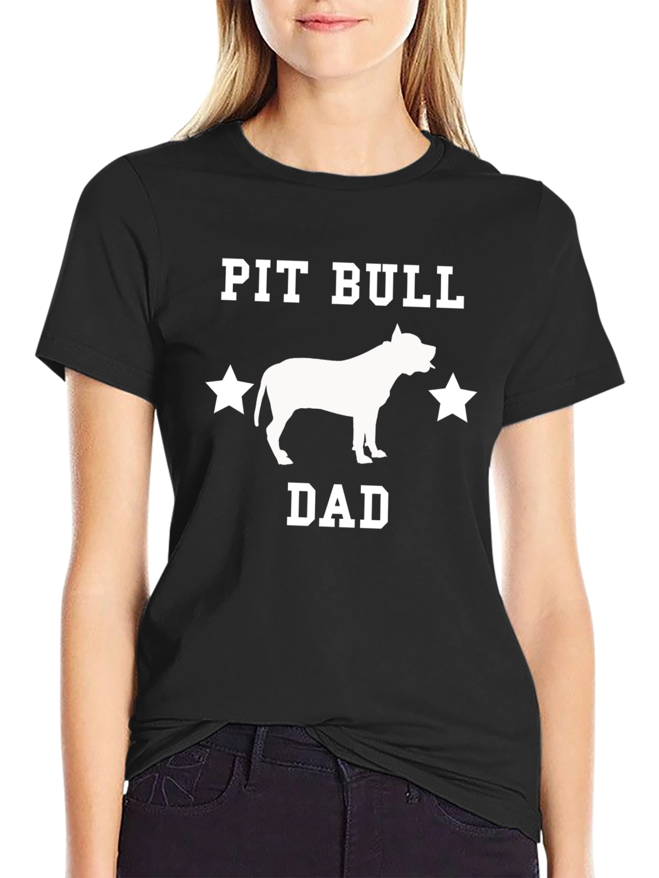 Pit Bull Dad Graphic T-Shirt - Mens Black Tee