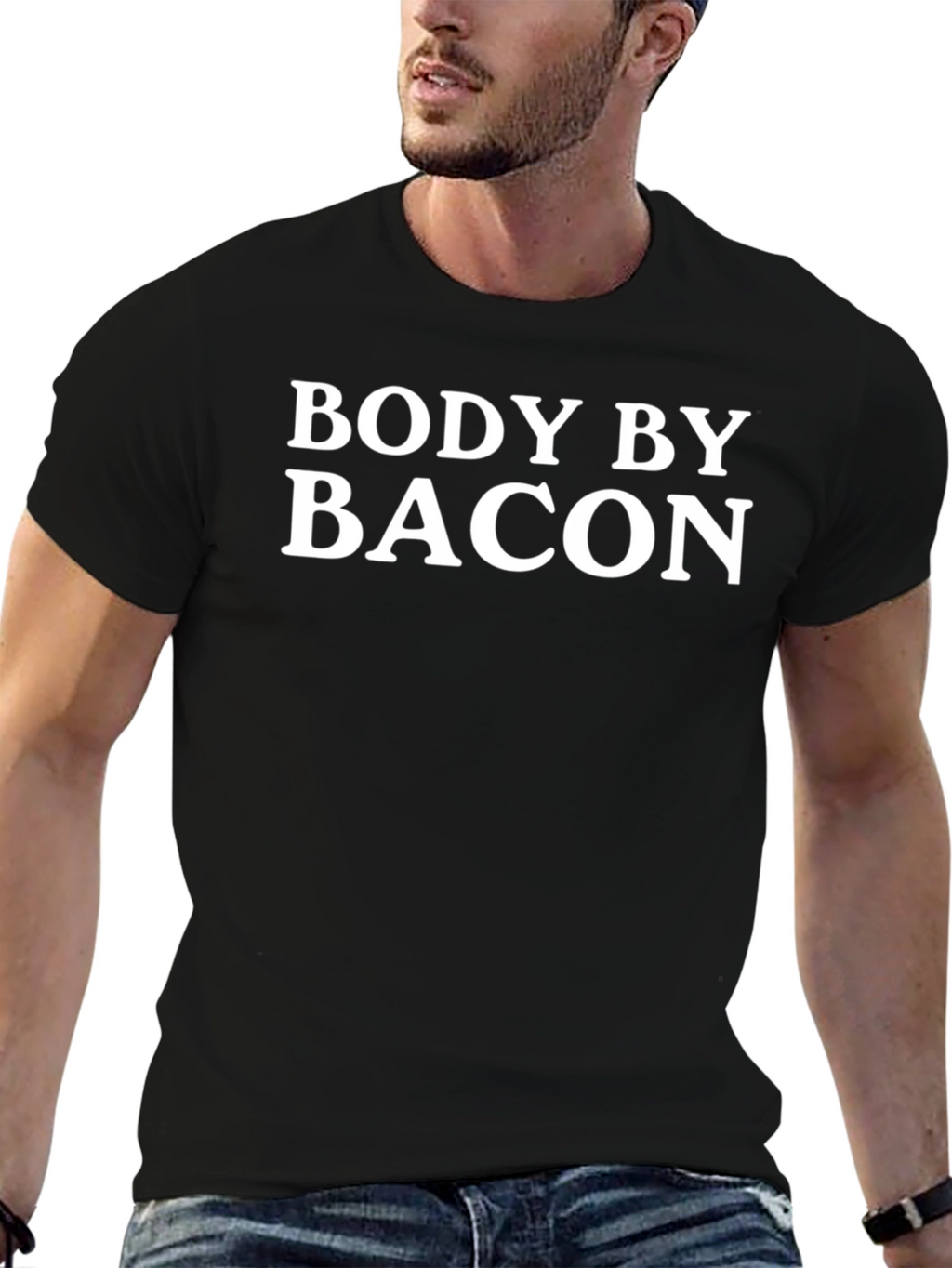 Body By Bacon Graphic Tee - Funny Foodie T-Shirt