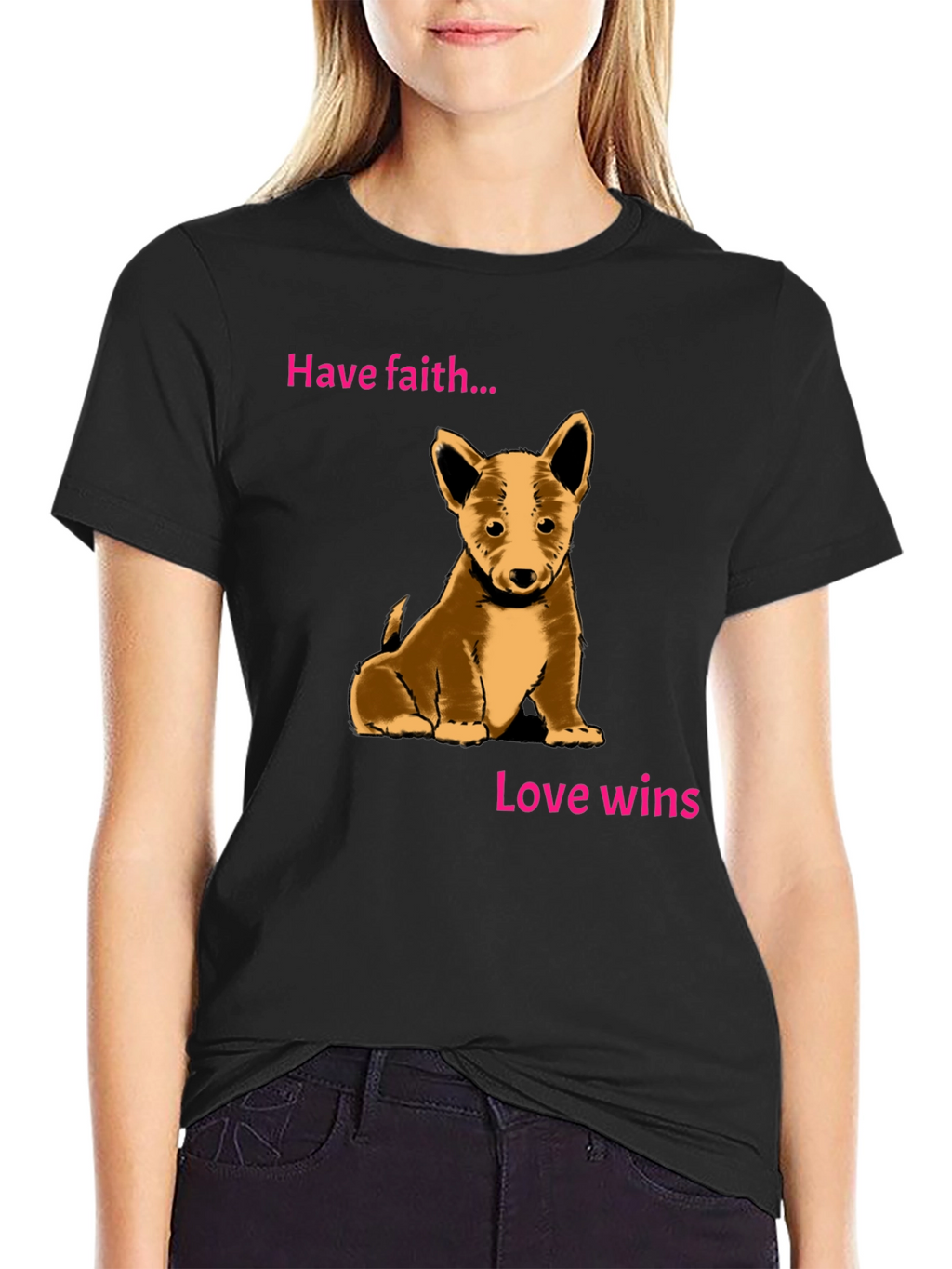 Have Faith Love Wins Puppy Graphic Tee