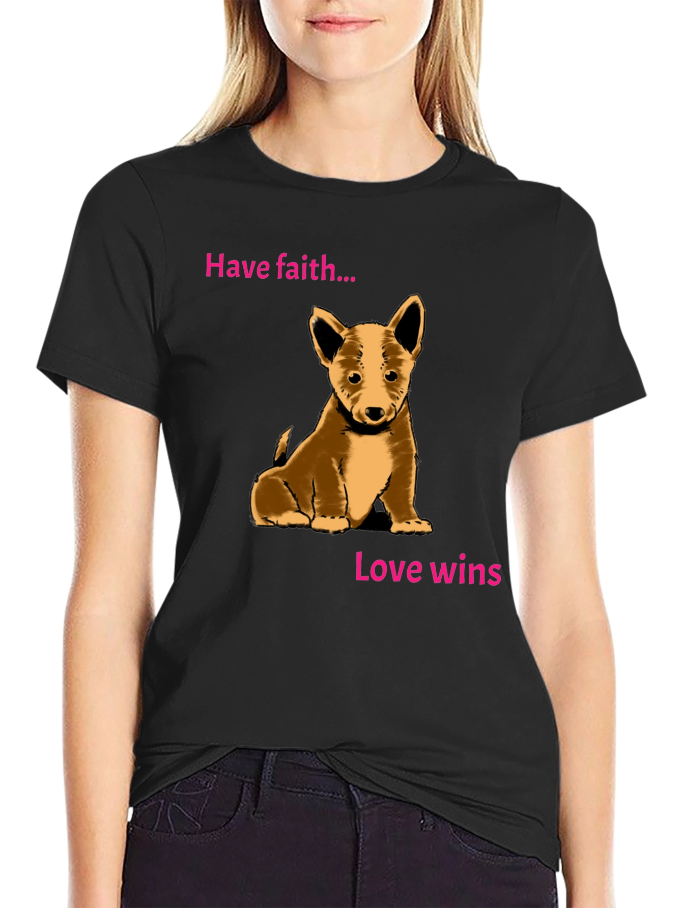 Have Faith Love Wins Puppy Graphic Tee