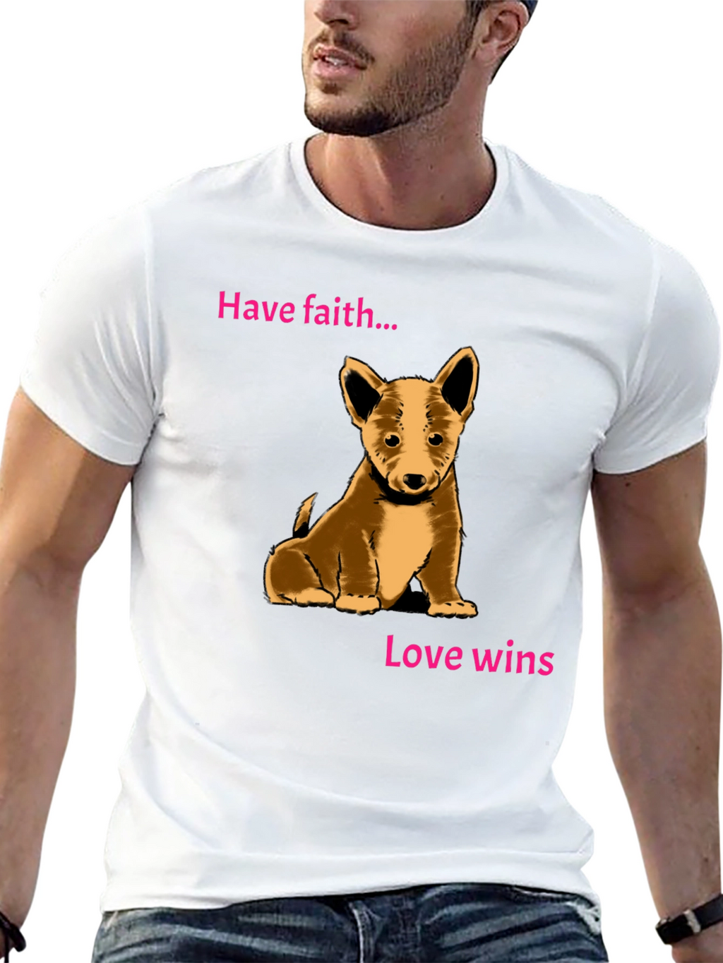 Have Faith Love Wins Puppy Graphic Tee