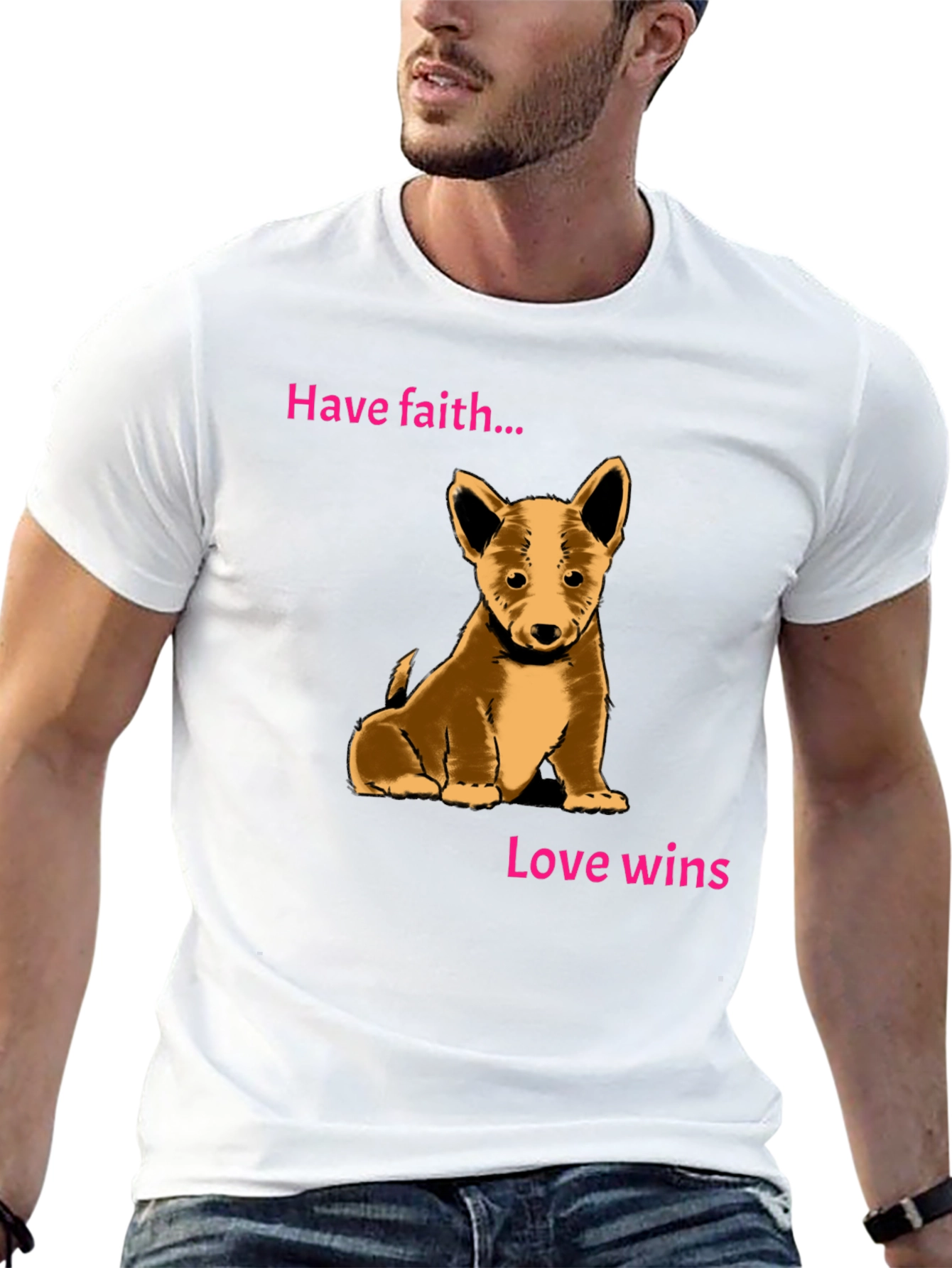 Have Faith Love Wins Puppy Graphic Tee