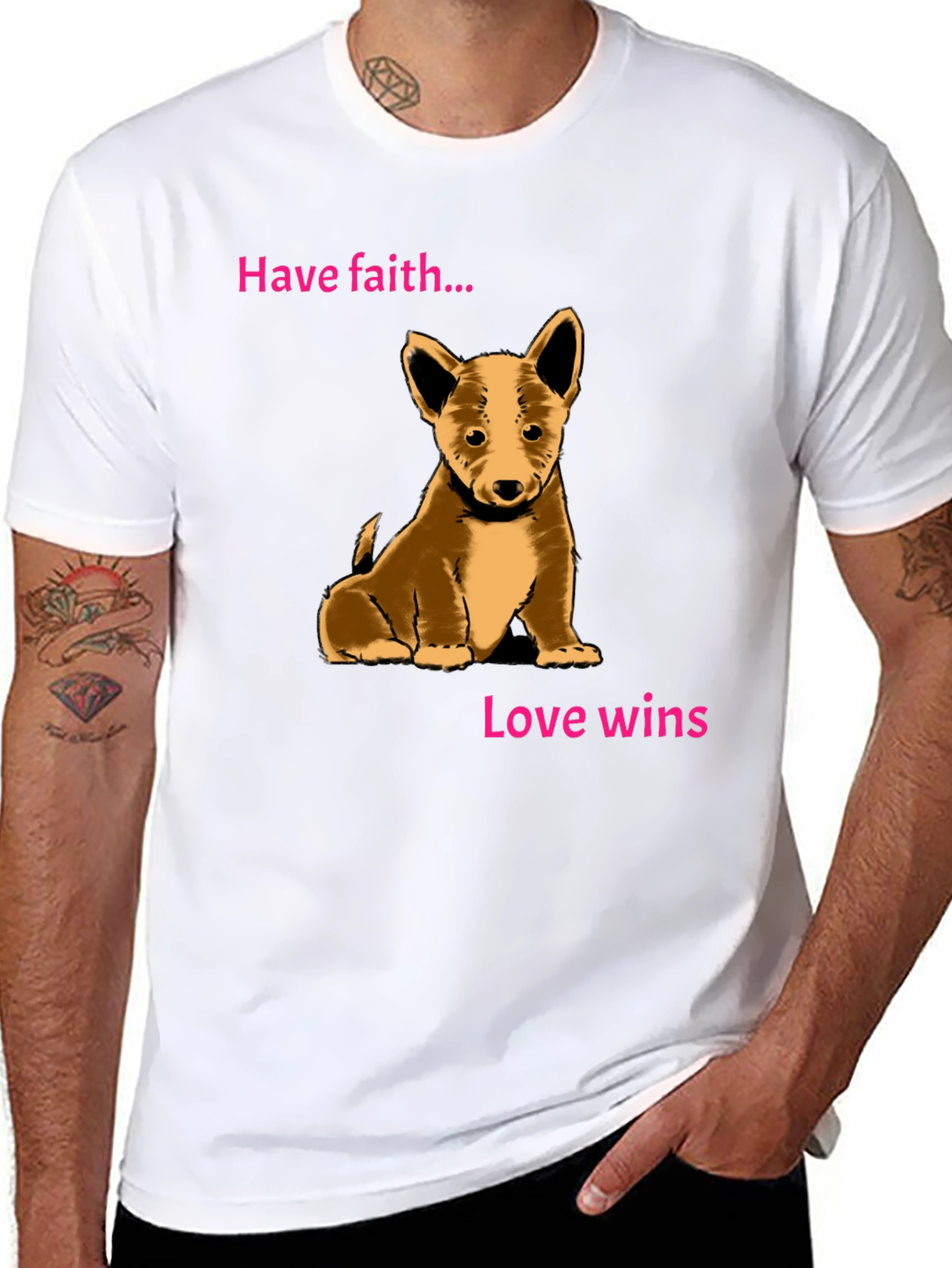 Have Faith Love Wins Puppy Graphic Tee