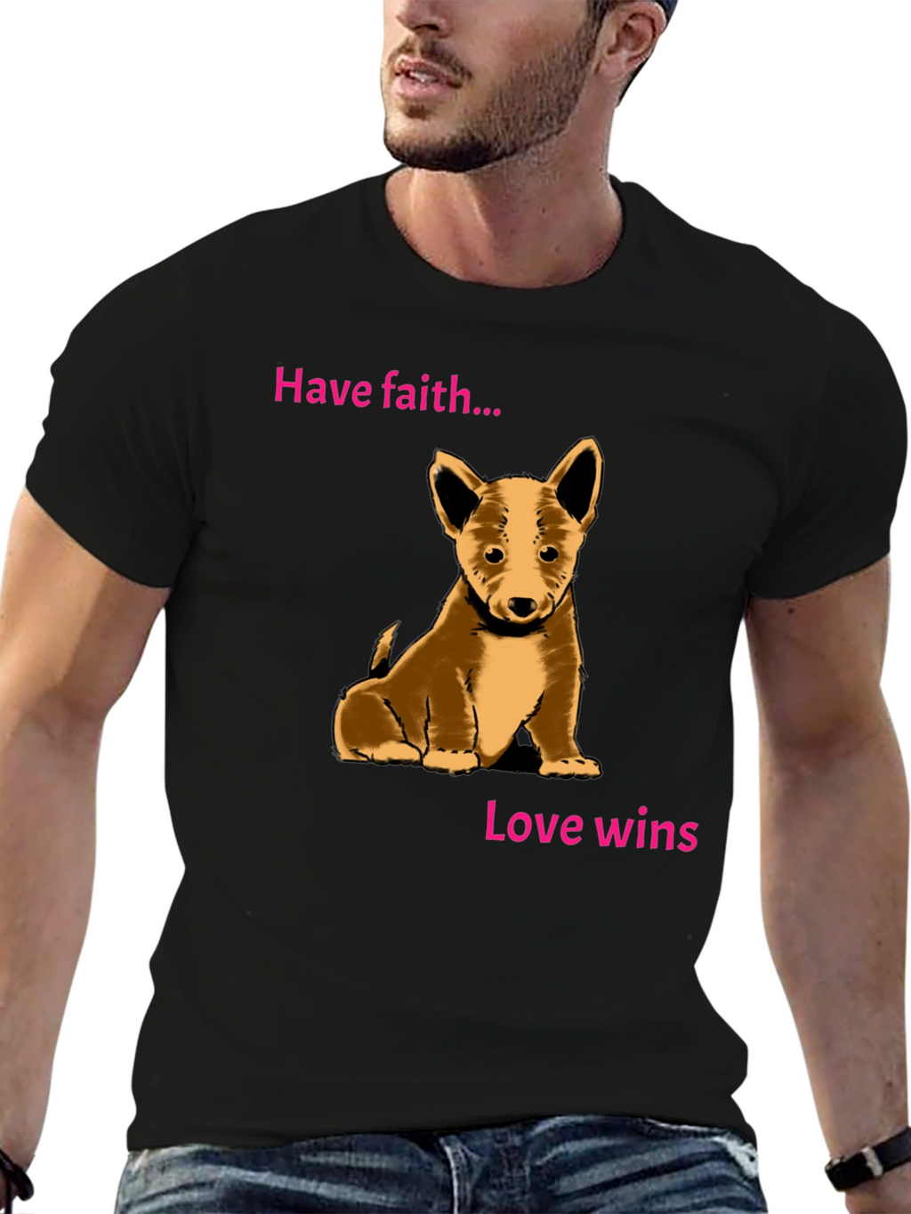 Have Faith Love Wins Puppy Graphic Tee