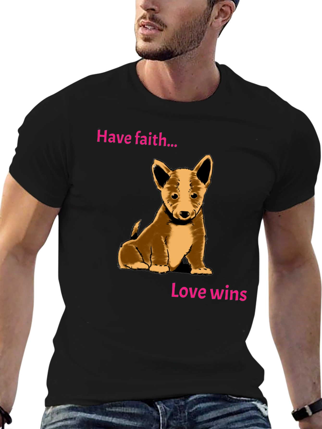 Have Faith Love Wins Puppy Graphic Tee