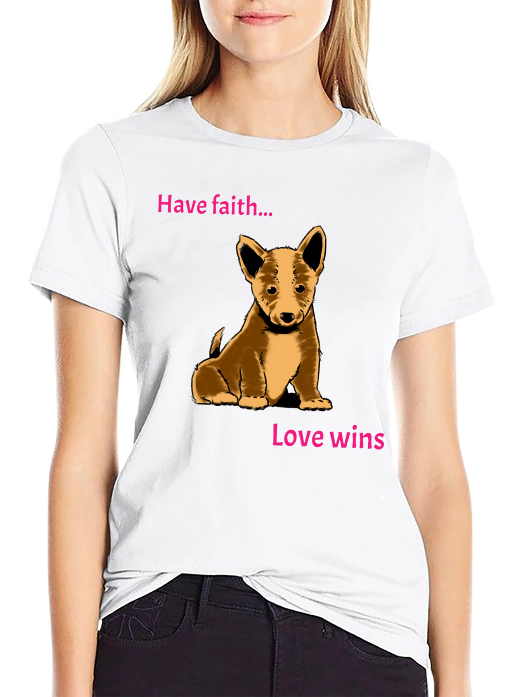 Have Faith Love Wins Puppy Graphic Tee