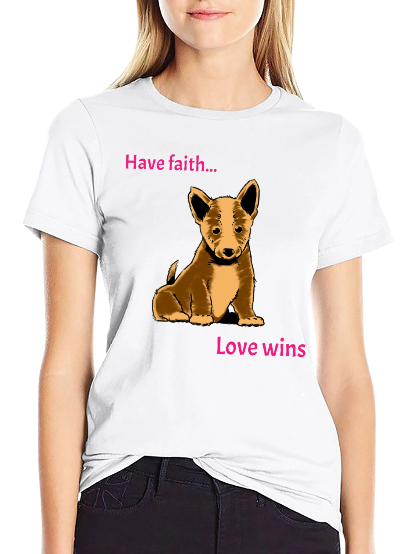 Have Faith Love Wins Puppy Graphic Tee