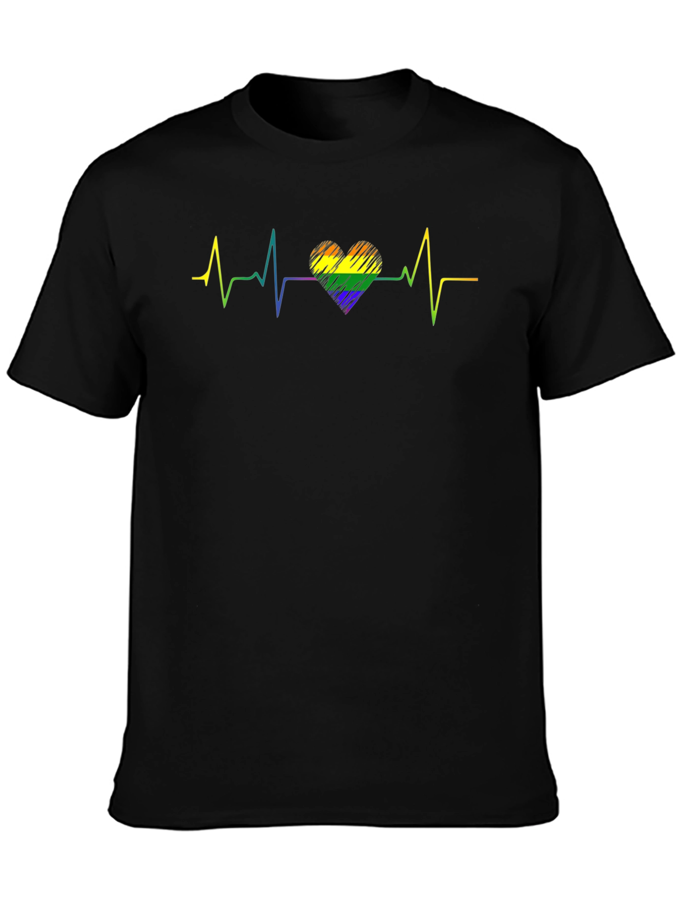 Pride Heartbeat T-Shirt - Black