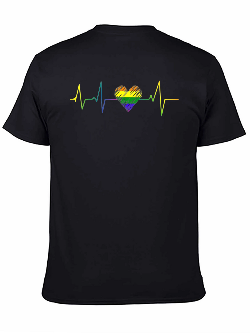 Pride Heartbeat T-Shirt - Black
