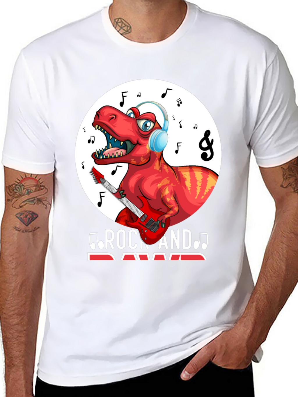 Dinosaur Rock and Rawr Graphic T-Shirt