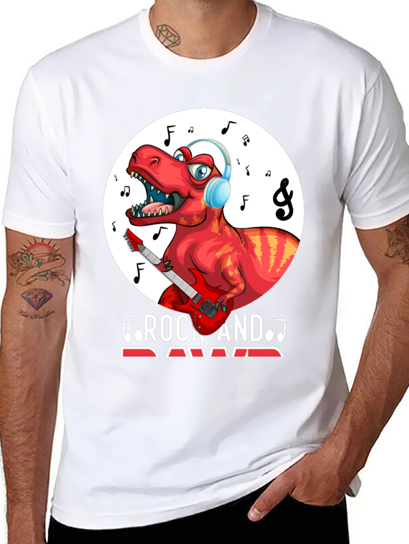 Dinosaur Rock and Rawr Graphic T-Shirt