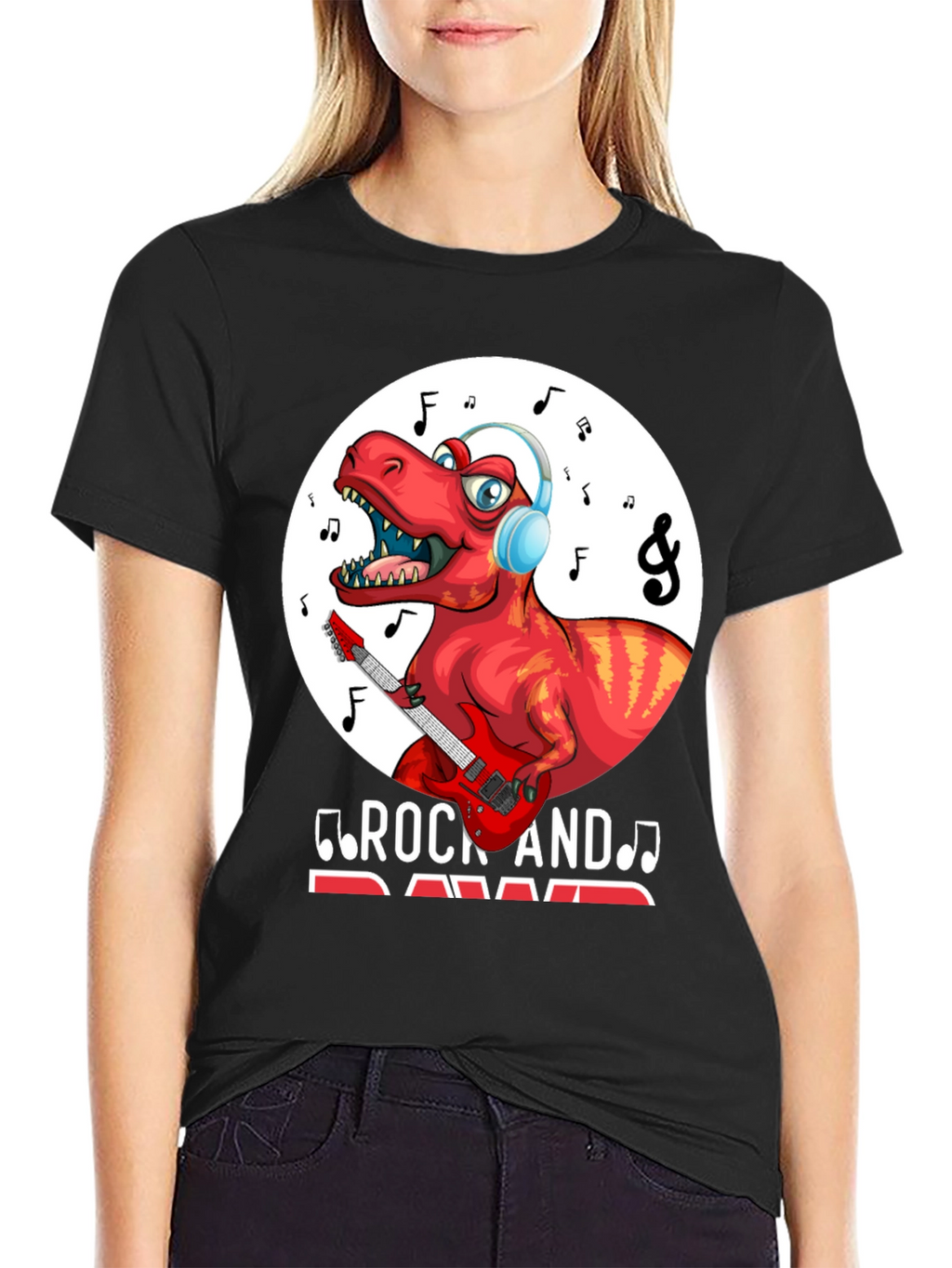 Dinosaur Rock and Rawr Graphic T-Shirt