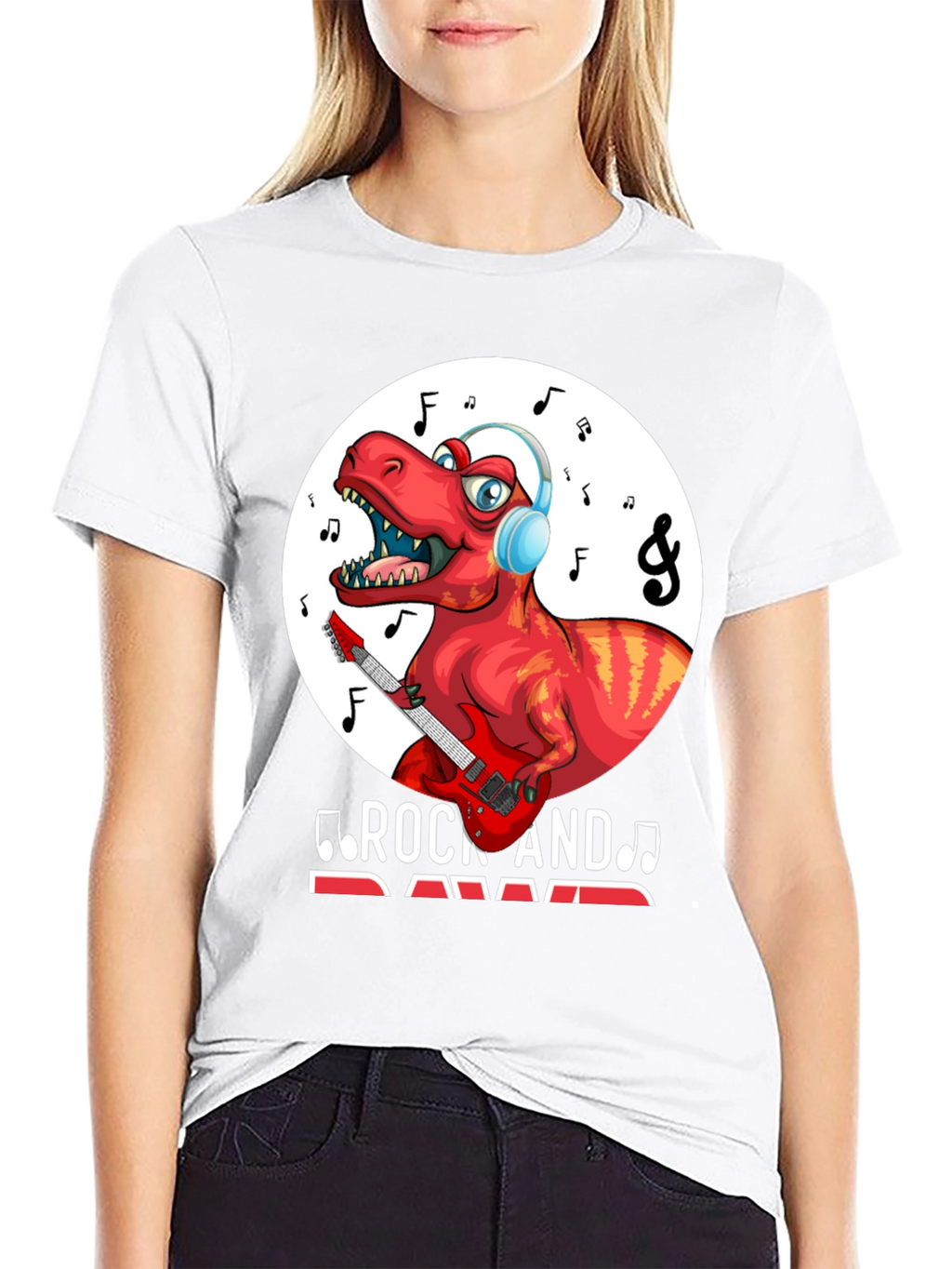 Dinosaur Rock and Rawr Graphic T-Shirt
