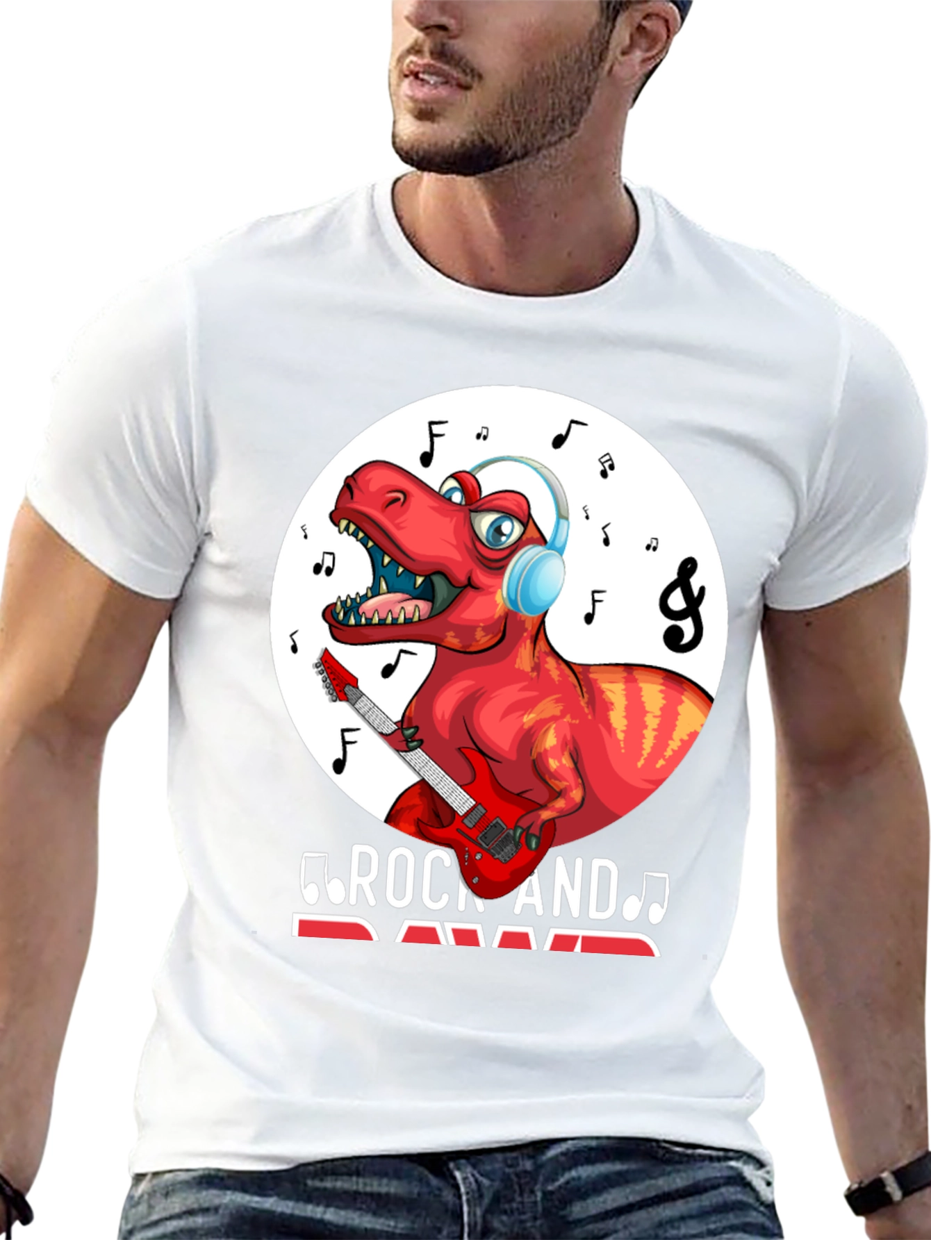 Dinosaur Rock and Rawr Graphic T-Shirt