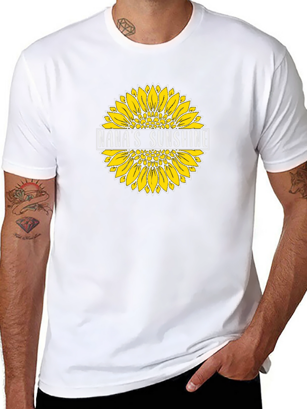 Nanas Sunshine Sunflower Graphic T-Shirt - Black