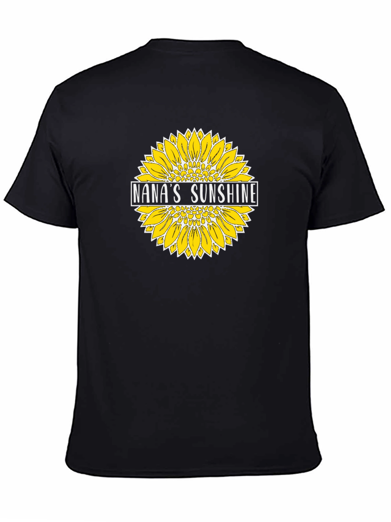 Nanas Sunshine Sunflower Graphic T-Shirt - Black