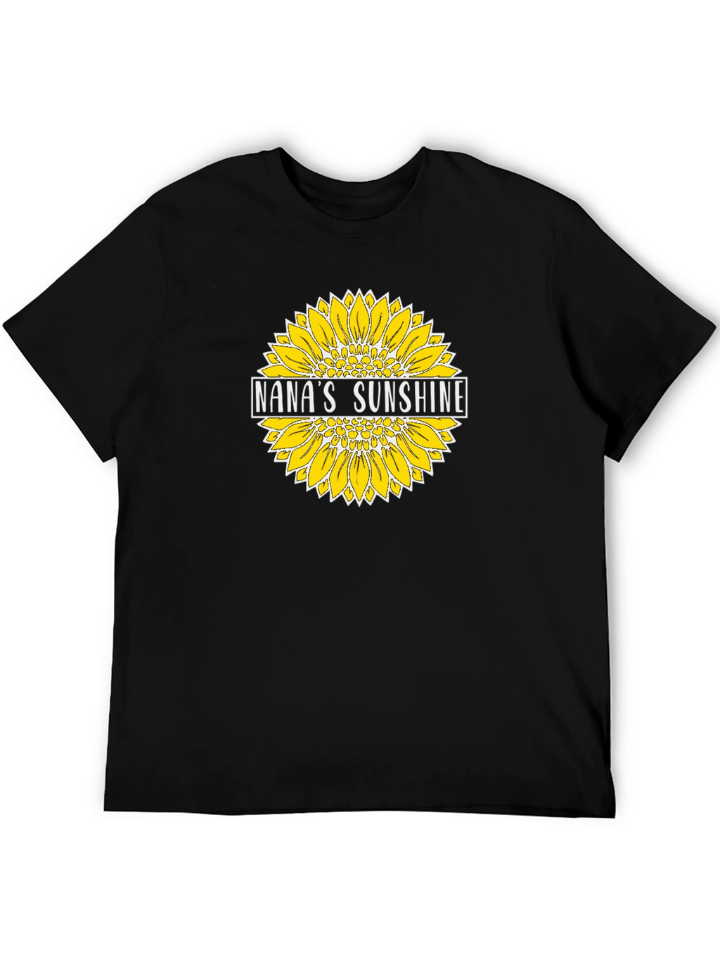 Nanas Sunshine Sunflower Graphic T-Shirt - Black