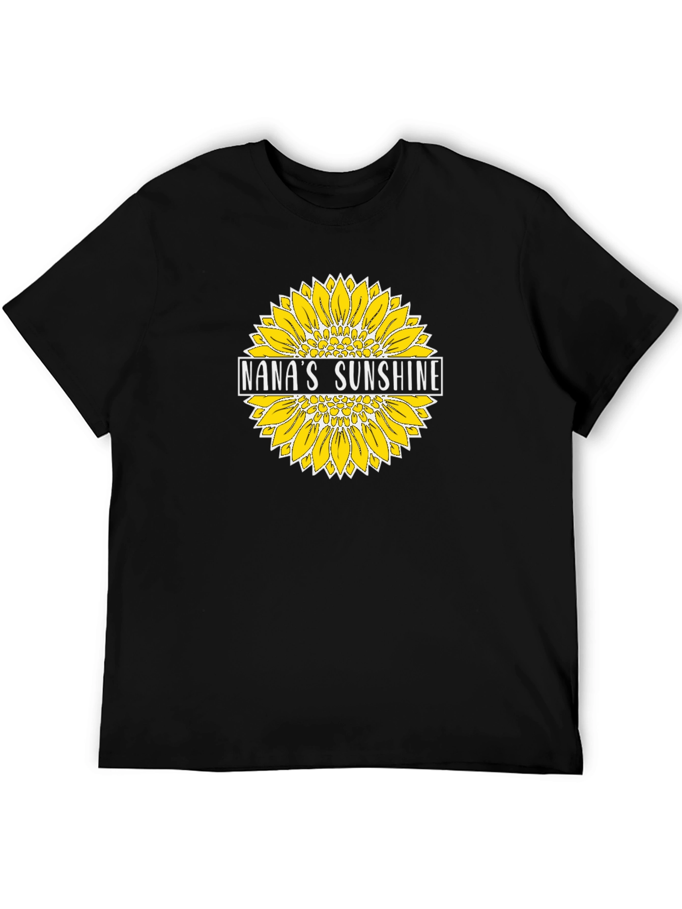 Nanas Sunshine Sunflower Graphic T-Shirt - Black