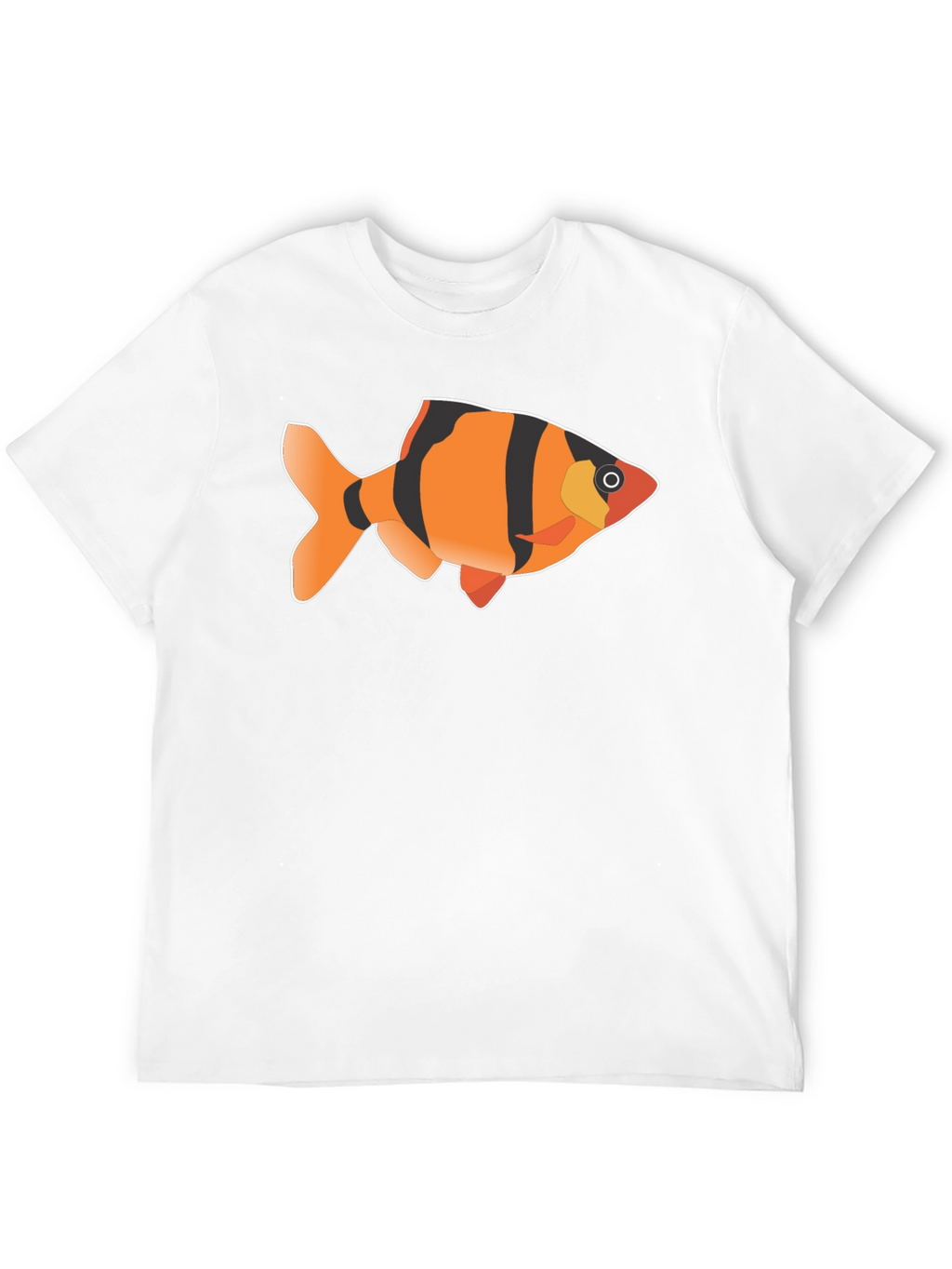 Tiger Barb Fish Graphic Tee - Black Cotton T-Shirt