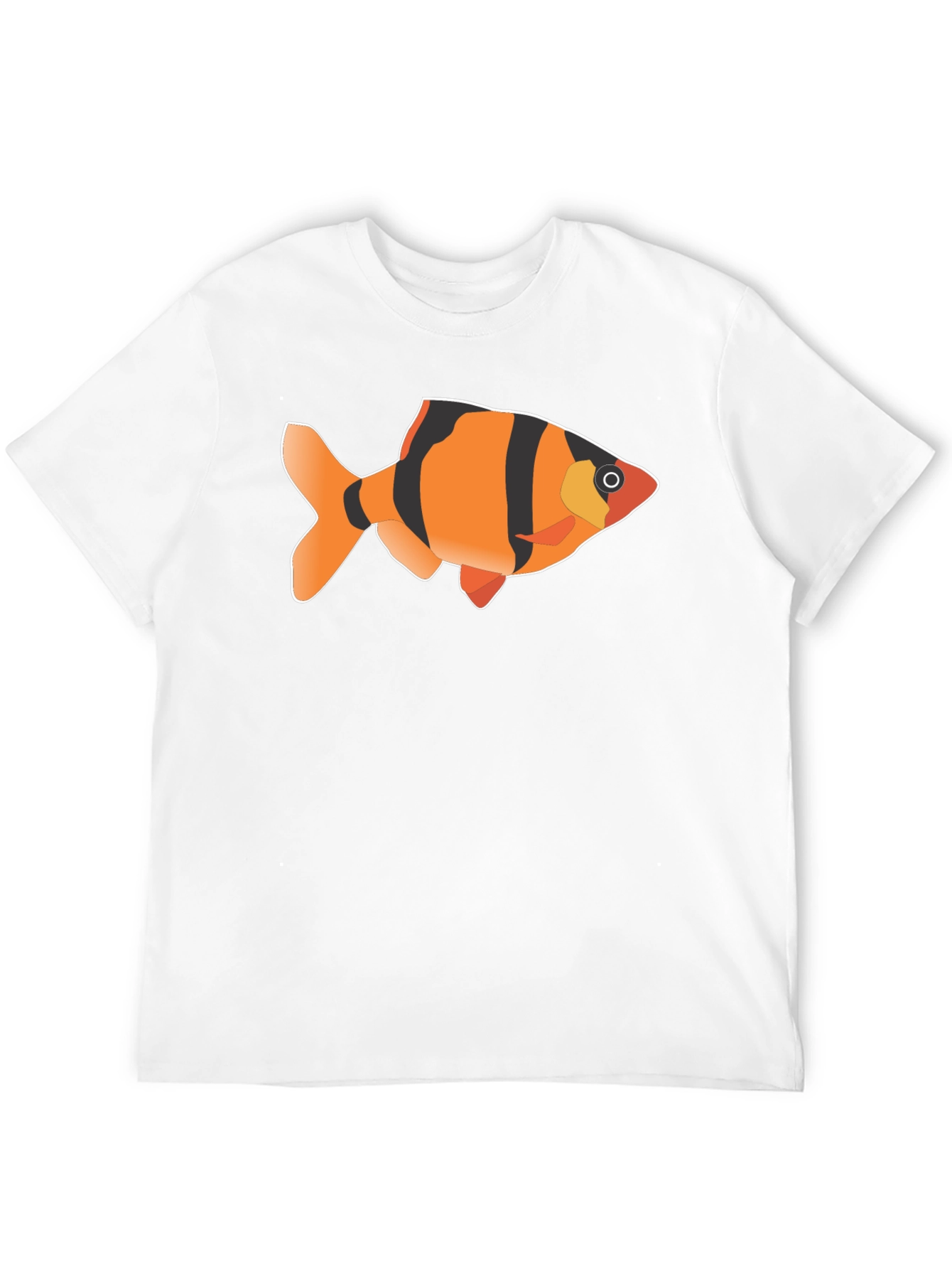 Tiger Barb Fish Graphic Tee - Black Cotton T-Shirt