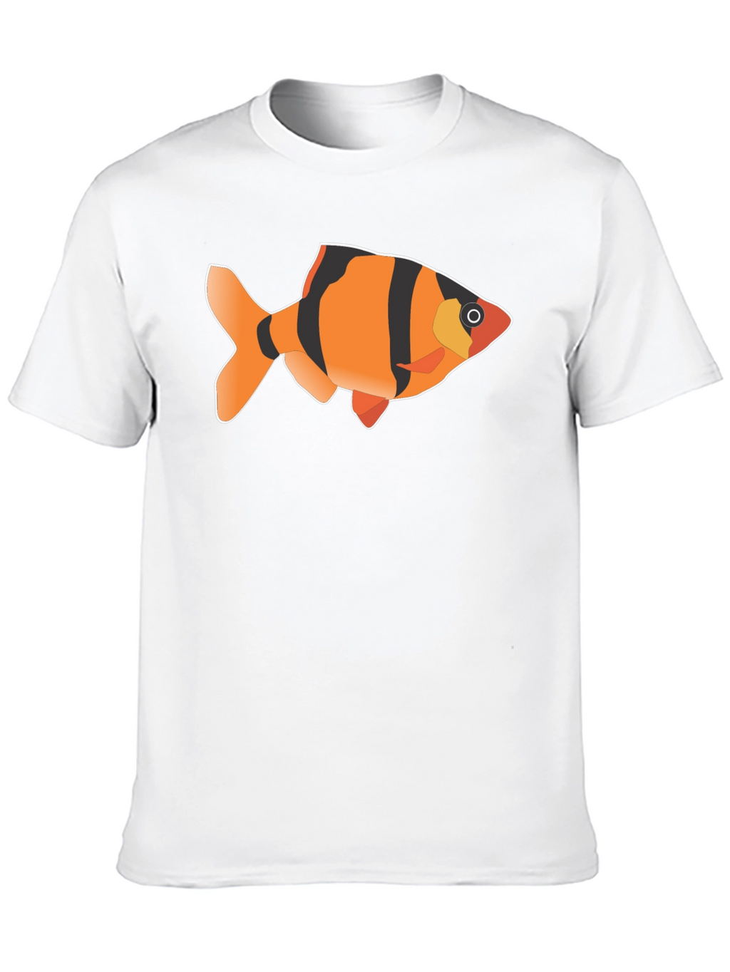 Tiger Barb Fish Graphic Tee - Black Cotton T-Shirt