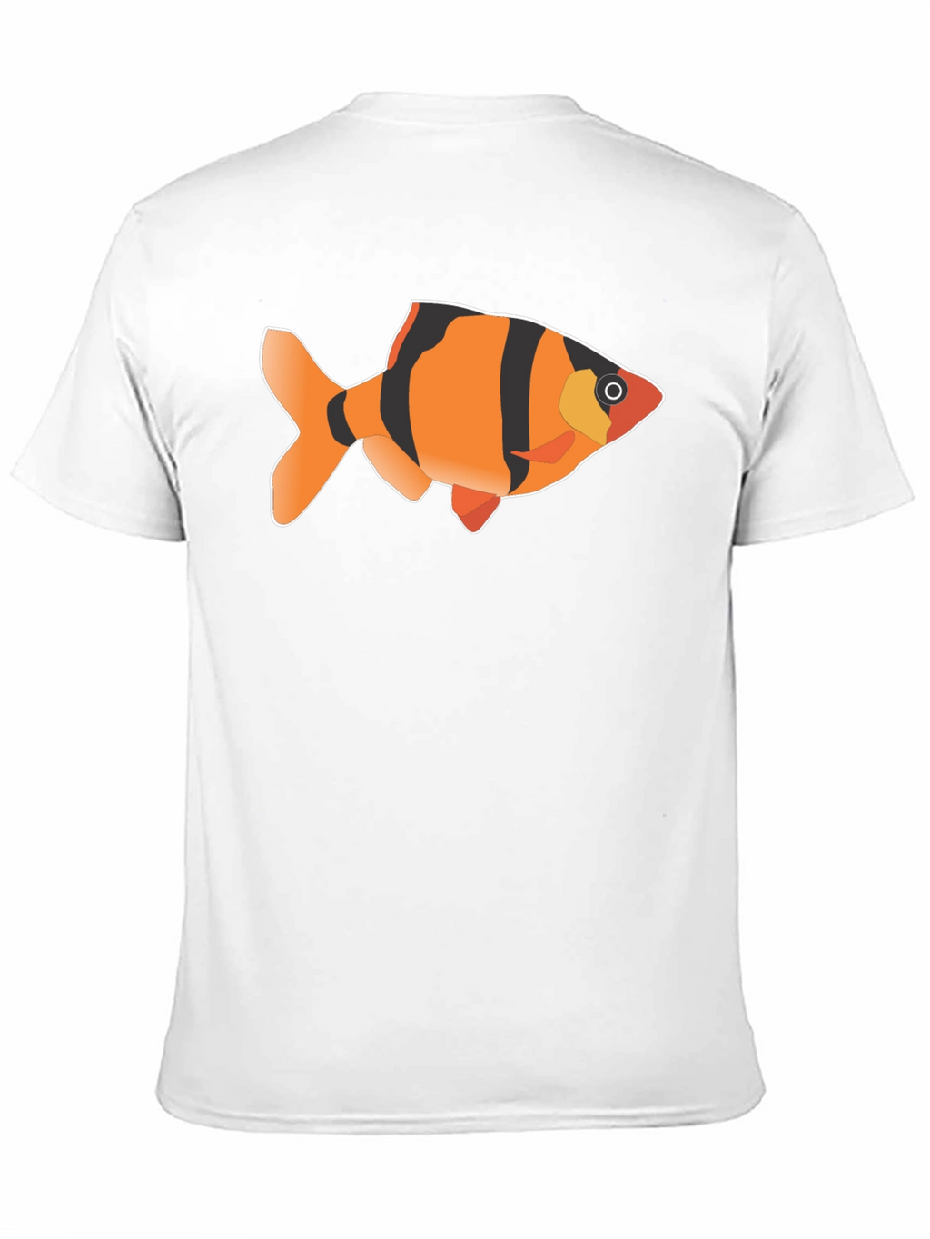 Tiger Barb Fish Graphic Tee - Black Cotton T-Shirt