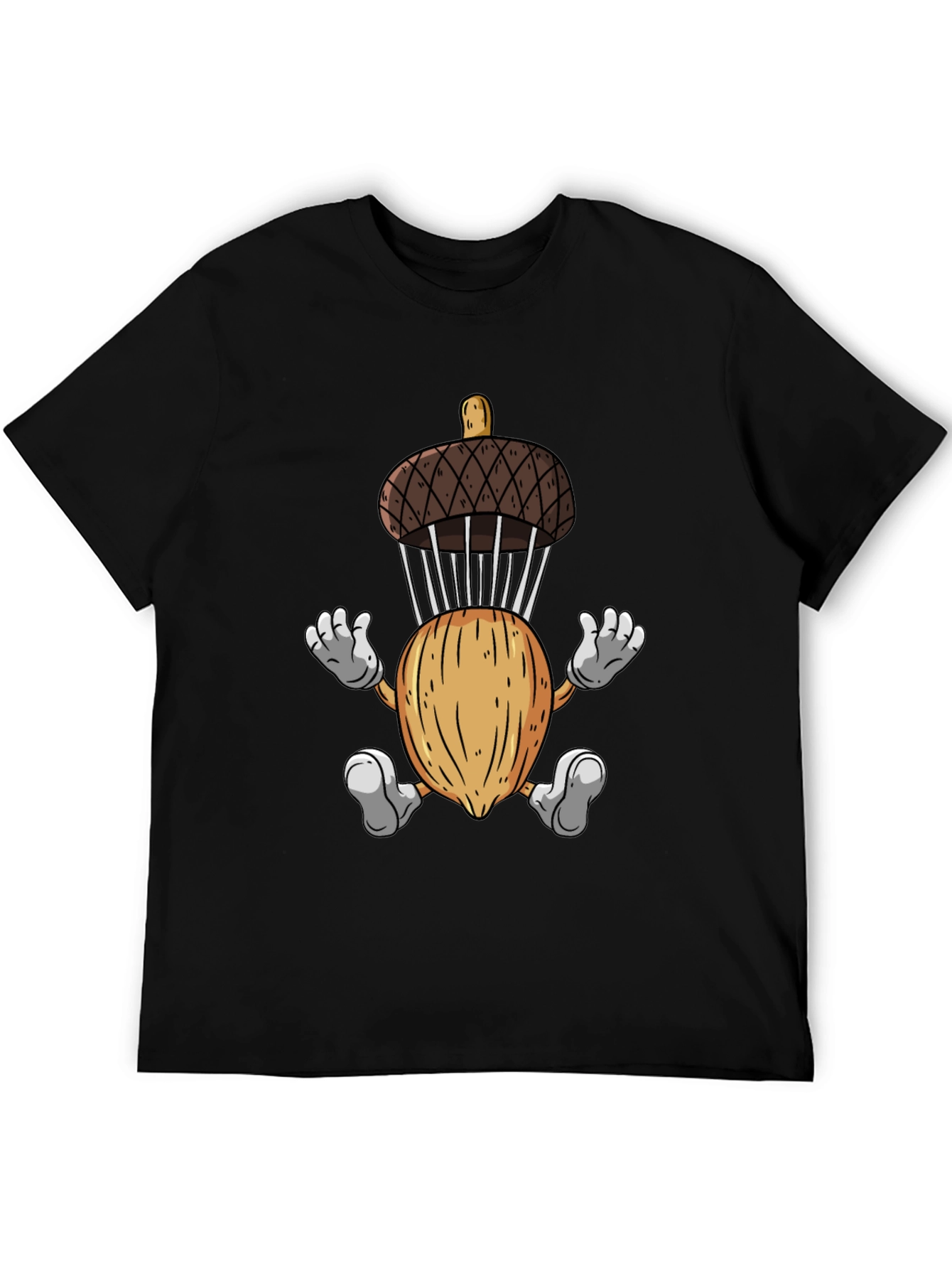 Acorn Parachute T-Shirt - Funny Cartoon Nutty Tee
