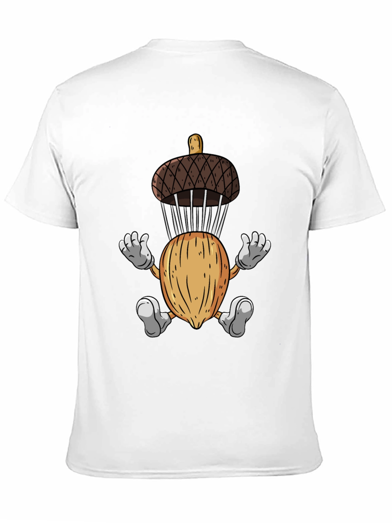 Acorn Parachute T-Shirt - Funny Cartoon Nutty Tee