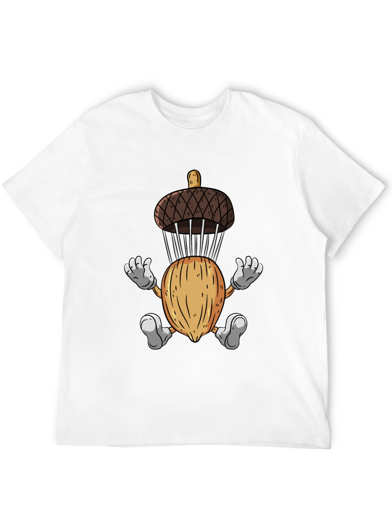 Acorn Parachute T-Shirt - Funny Cartoon Nutty Tee