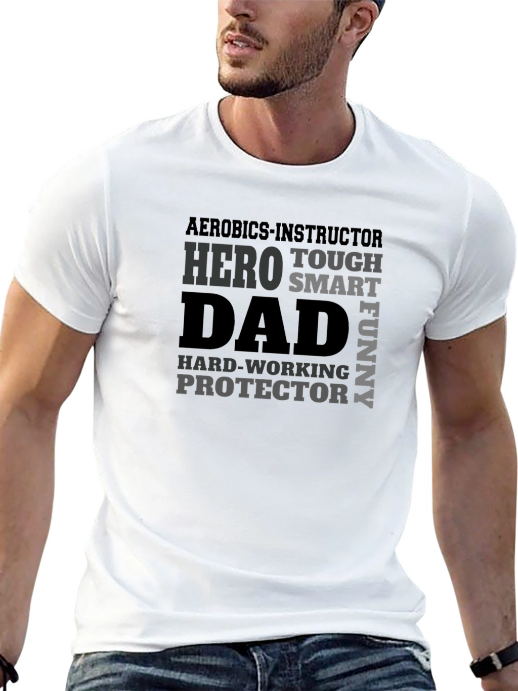 Aerobics Instructor Dad Hero Graphic T-Shirt