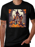 Spooky Halloween House Graphic T-Shirt