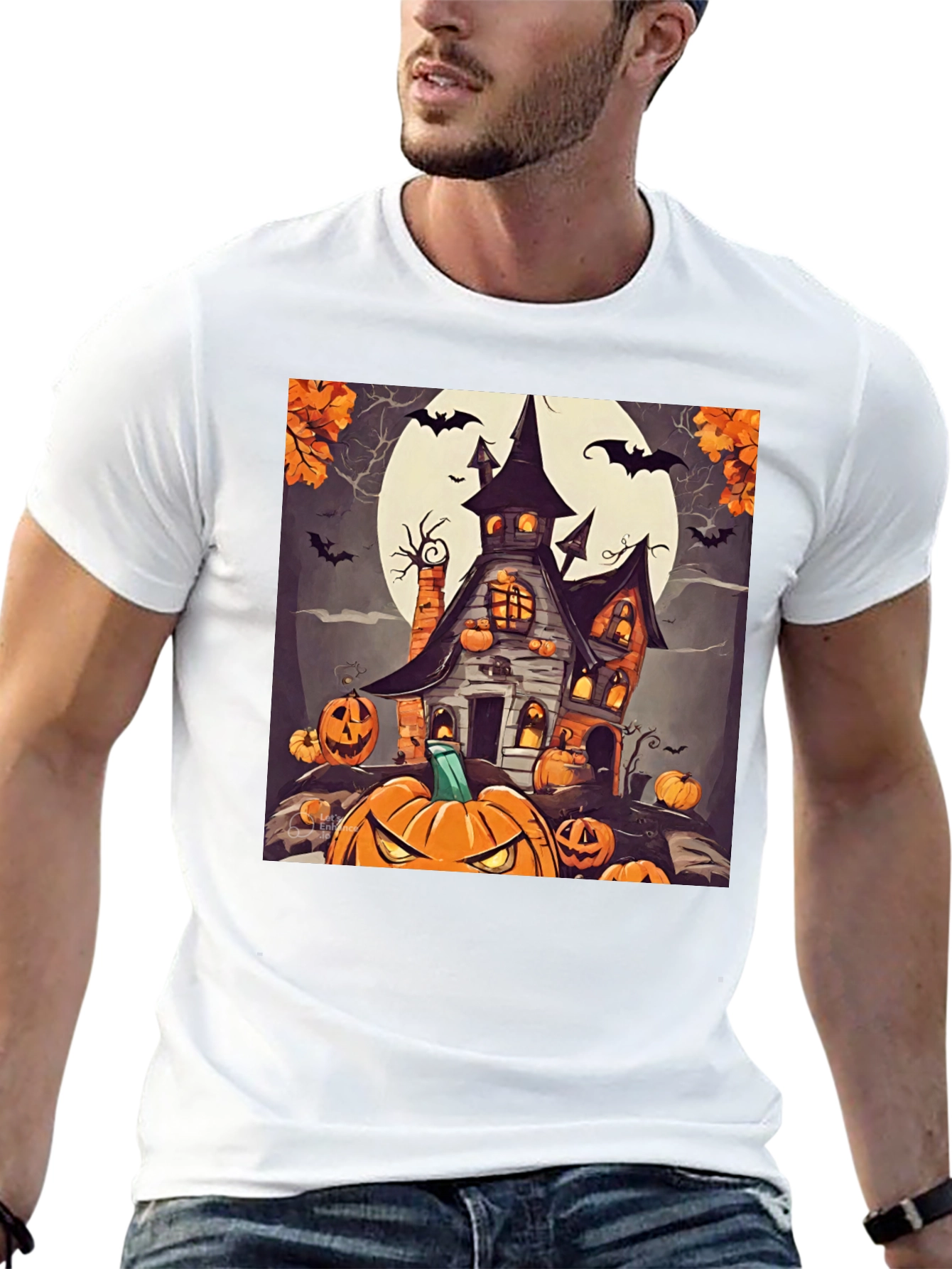 Spooky Halloween House Graphic T-Shirt