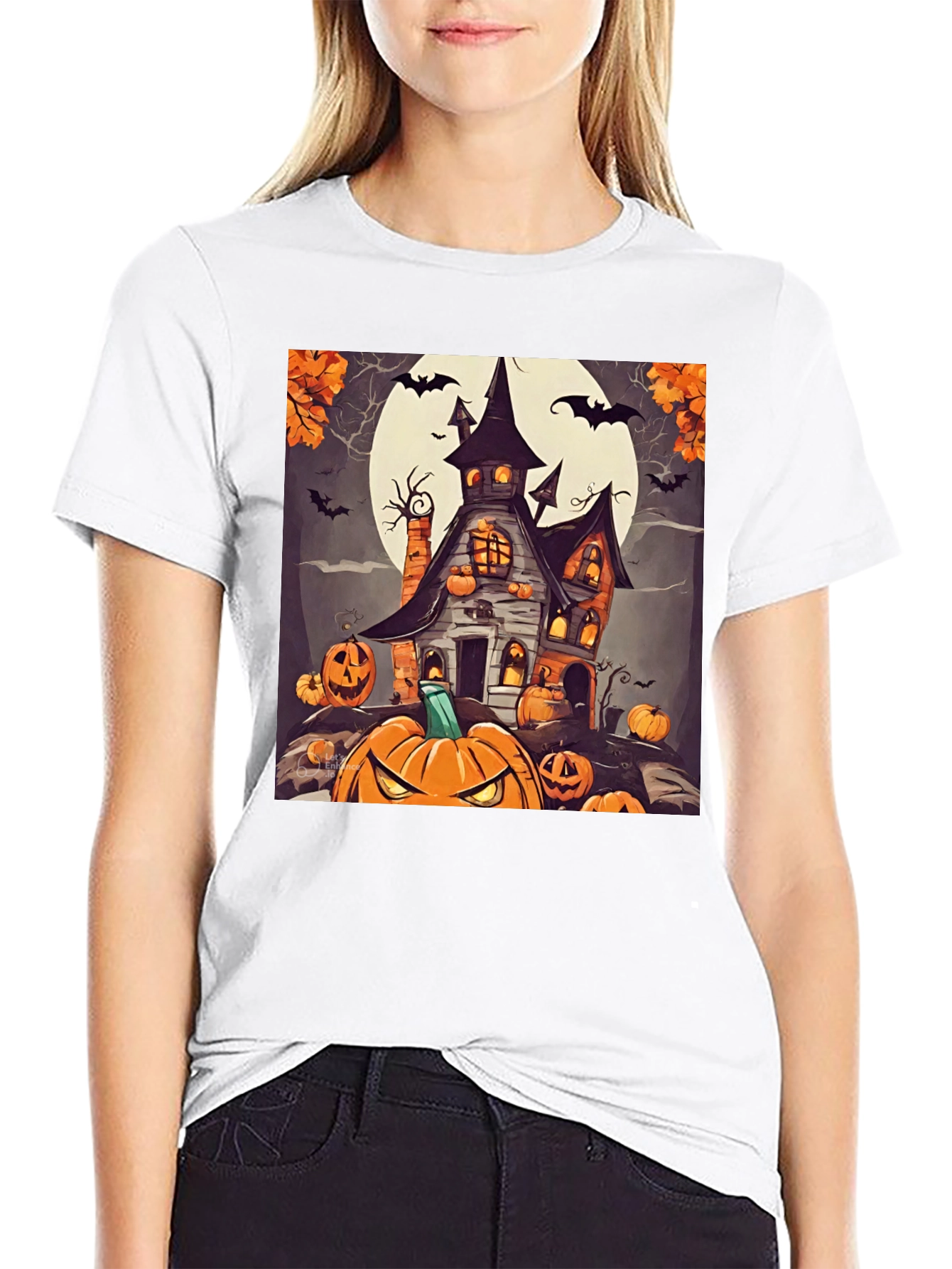Spooky Halloween House Graphic T-Shirt