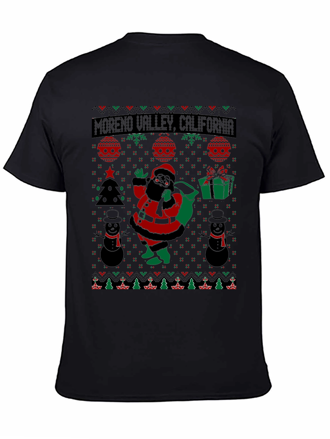Moreno Valley CA Ugly Christmas Santa T-Shirt