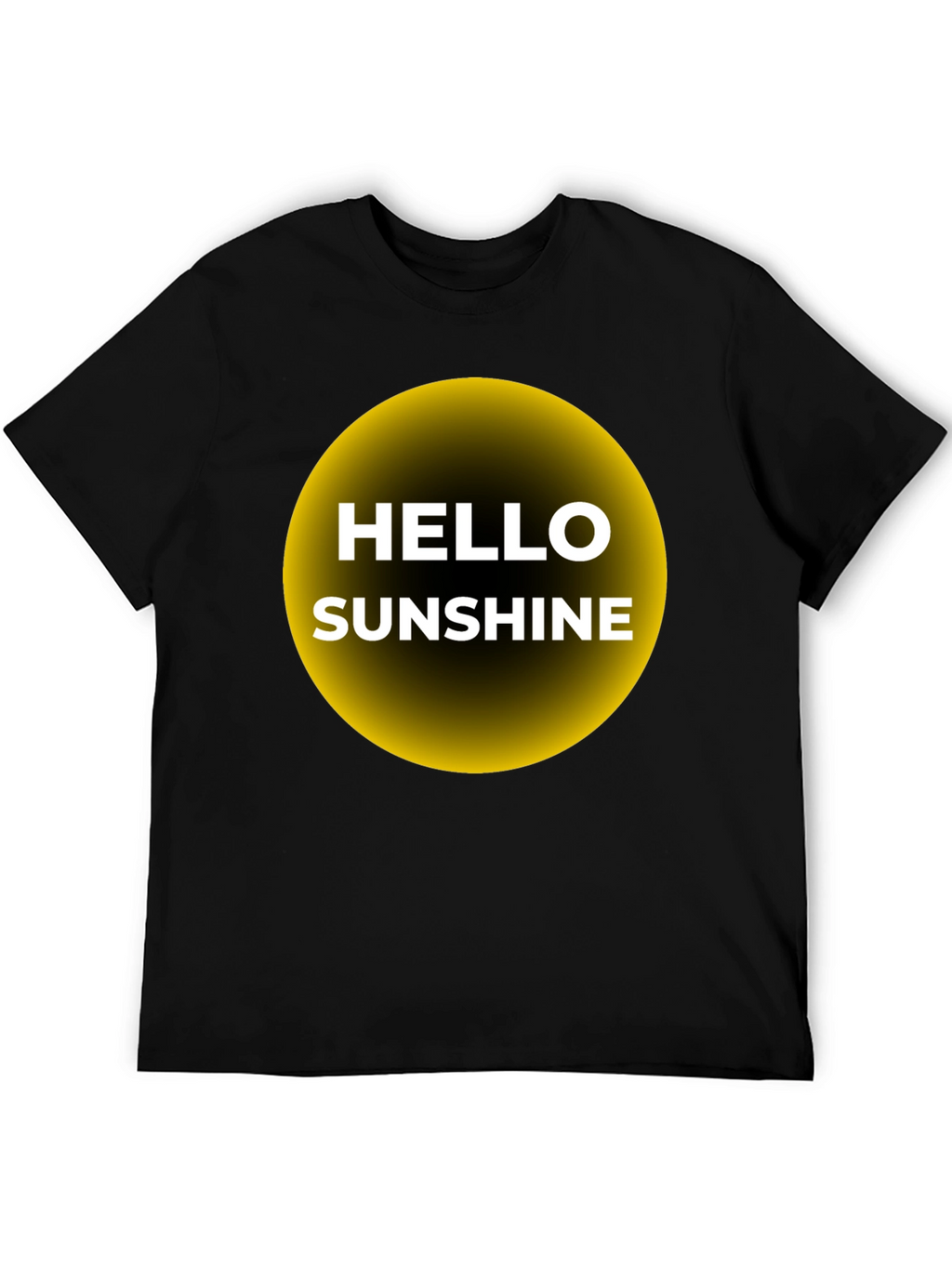 Hello Sunshine Graphic Tee - Black Cotton T-Shirt