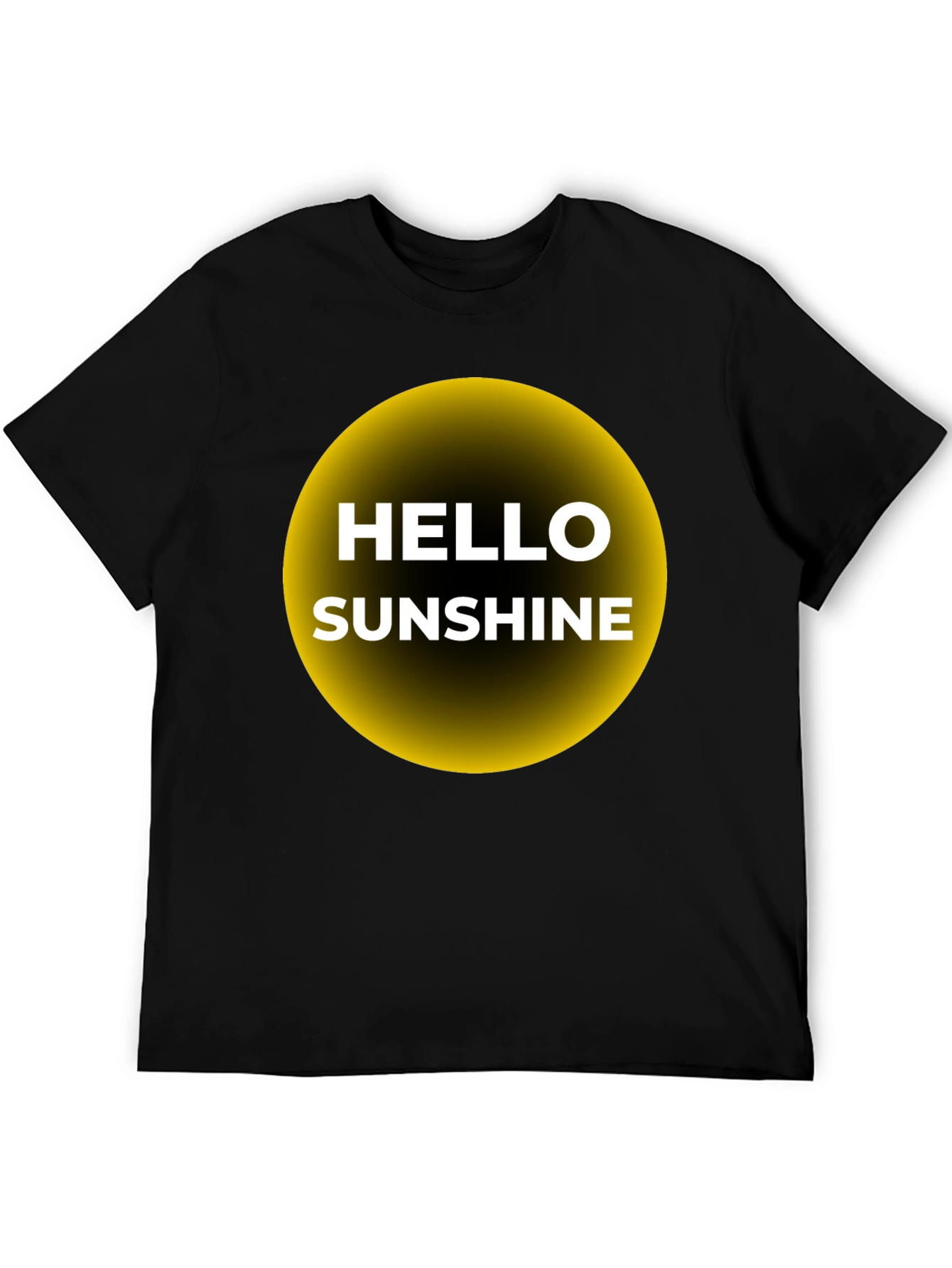 Hello Sunshine Graphic Tee - Black Cotton T-Shirt