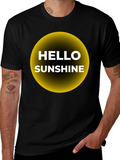 Hello Sunshine Graphic Tee - Black Cotton T-Shirt