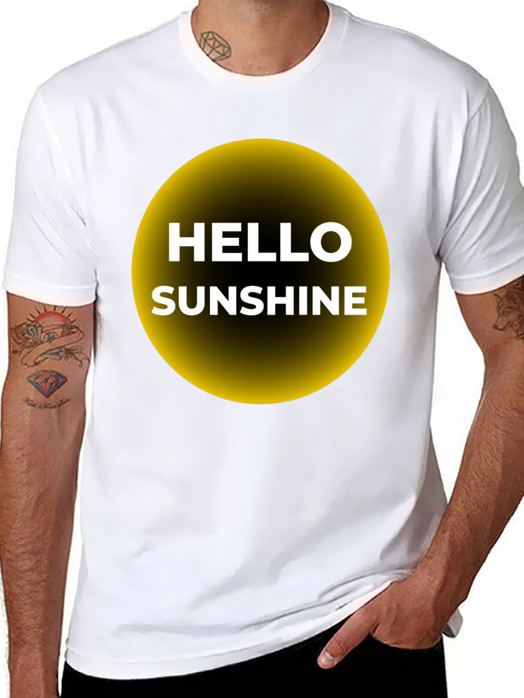 Hello Sunshine Graphic Tee - Black Cotton T-Shirt