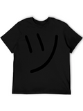 Smiley Face T-Shirt - Black Casual Tee